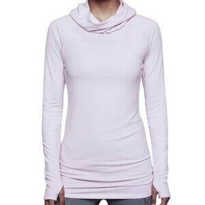 Athleta Essence Tunic Hoodie Lilac Purple XS Longline Thumbhole Cozy Lounge